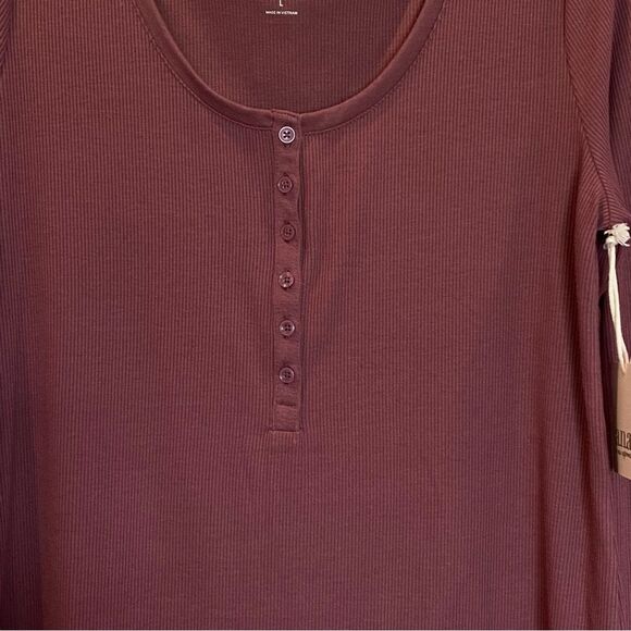a.n.a. NWT Henley T-shirt Mauve Pink Large - Picture 5 of 10
